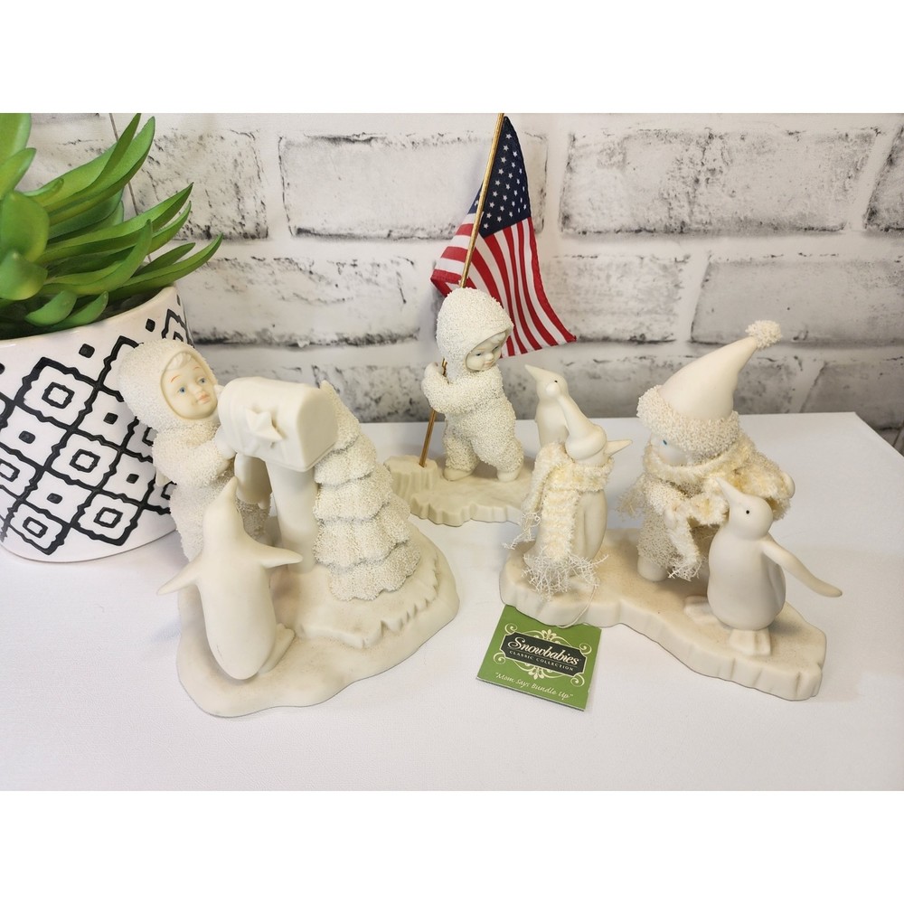 Vintage Snowbabies Ceramic Figurine Lot of 3